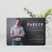Clean Lines Modern Fotogradatie Party Kaart (Staand voorkant)