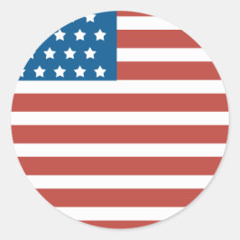 Clean Lines US Vlag 4 juli Ronde Sticker
