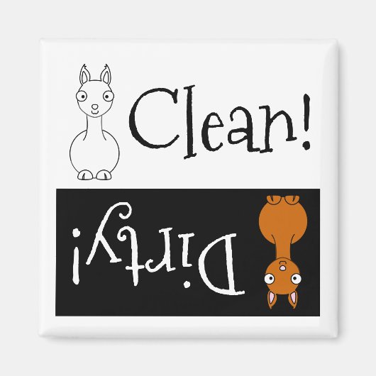 Clean Llama of Dirty Llama Dishwasmachine Magneet (Voorkant)