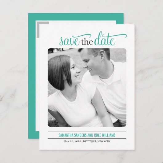 Clean Look Save the Date Kaart (Voorkant / Achterkant)