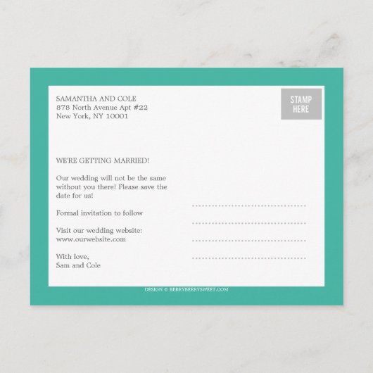 Clean Look Save the Date Kaart (Achterkant)