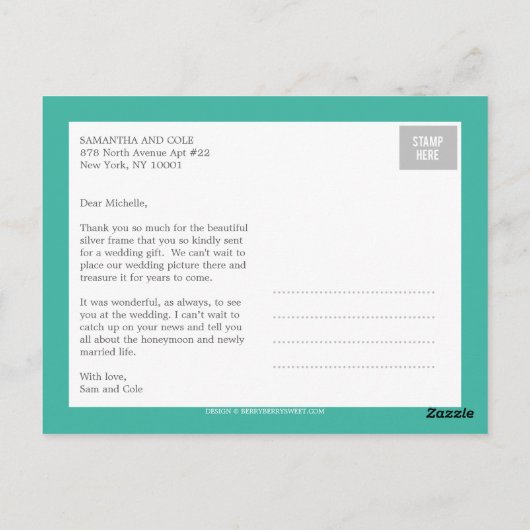 Clean Look Wedding Dank je wel kaart (Achterkant)