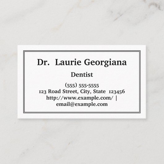 Clean & Low-Key Tandarts Visitekaartje (Voorkant)