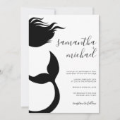 Clean Mermaid Silhouette Wedding Kaart (Voorkant)