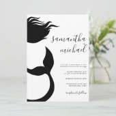 Clean Mermaid Silhouette Wedding Kaart (Staand voorkant)