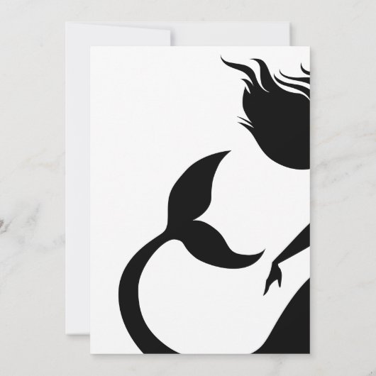 Clean Mermaid Silhouette Wedding Kaart (Achterkant)