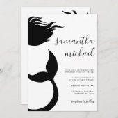 Clean Mermaid Silhouette Wedding Kaart (Voorkant / Achterkant)