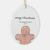 Clean Merry Christmas Ginger Bread Man Keramisch Ornament (Rechts)