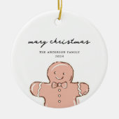 Clean Merry Christmas Ginger Bread Man Keramisch Ornament (Voorkant)