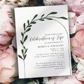 Clean Minimal Arch Celebration of Life Invitation Kaart