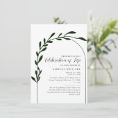 Clean Minimal Arch Celebration of Life Invitation Kaart (Staand voorkant)