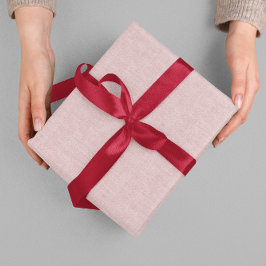 Clean Minimal Beige Linen Mimic Fabric Effect Pink Cadeaupapier