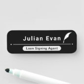 Clean Minimal Black and White Quill Icon Notaris Naamplaatje (In situ)