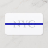 Clean Minimal Blue Line Law Politie Initialen Visitekaartje (Voorkant)