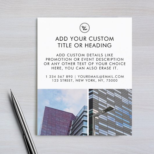 Clean Minimal Custom Business Logo 2 Foto Flyer