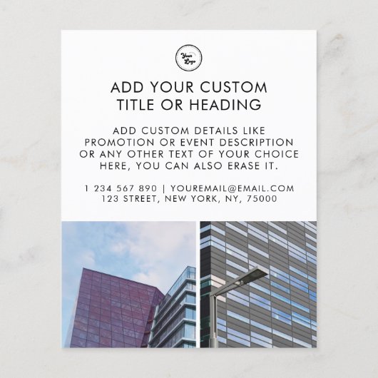 Clean Minimal Custom Business Logo 2 Foto Flyer (Achterkant)