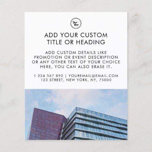 Clean Minimal Custom Business Logo & Foto Flyer (Achterkant)