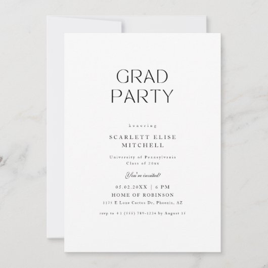 Clean Minimal Nursing School Master Afstuderen Kaart (Voorkant)