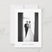 Clean Minimal Script Photo Wedding Save the Date (Achterkant)