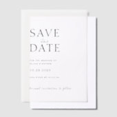 Clean Minimal Script Photo Wedding Save the Date Vellum Uitnodigingen (Offset)