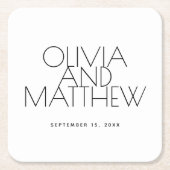 Clean Minimal Wedding | Elegant Simple Typography Kartonnen Onderzetters (Voorkant)