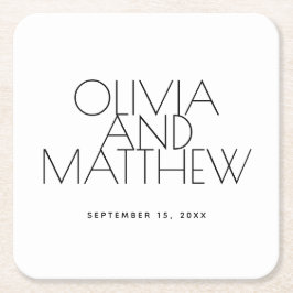 Clean Minimal Wedding | Elegant Simple Typography Kartonnen Onderzetters