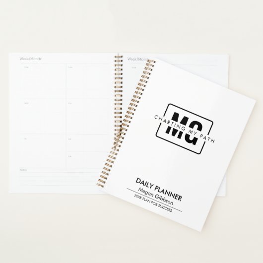 Clean minimalist aangepaste monogram naam Initiale Planner (Display)