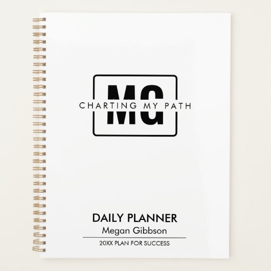 Clean minimalist aangepaste monogram naam Initiale Planner (Voorkant)
