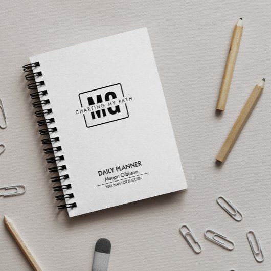 Clean minimalist aangepaste monogram naam Initiale Planner