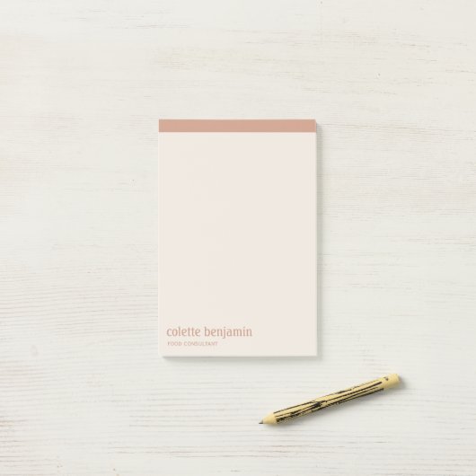 Clean Minimalist Antique Orange & Pale Peach Post-it® Notes (Op bureau)