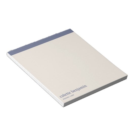 Clean Minimalist Blue-Grey & Pale Peach Notitieblok (Schuin)
