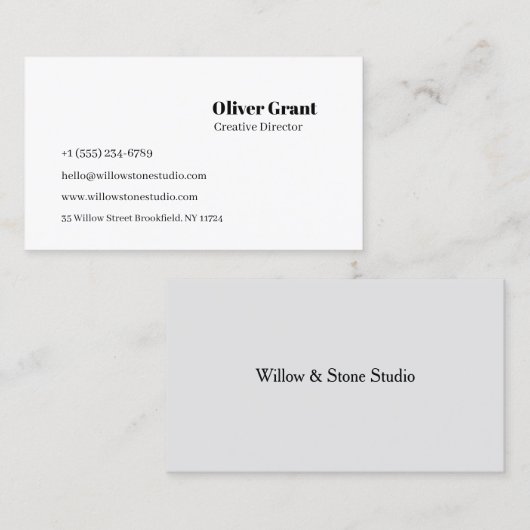 Clean Minimalist Business Card Visitekaartje (Voorkant / Achterkant)
