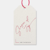 Clean Minimalist Family Name Christmas Present Cadeaulabel (Achterkant)