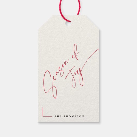 Clean Minimalist Family Name Christmas Present Cadeaulabel (Achterkant)