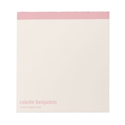 Clean Minimalist Pastel Pink & Pale Peach Notitieblok (Voorkant)