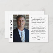 Clean Minimalist Photo Funeral Sympathy Bedankkaart (Voorkant / Achterkant)