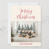 Clean Minimalist Script Familie Foto Kerstmis Feestdagenkaart (Voorkant)