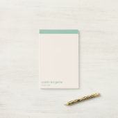Clean Minimalist Turquoise-Green & Pale Peach Post-it® Notes (Op bureau)