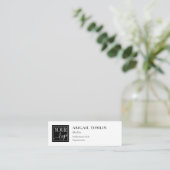 Clean minimalist uw Logo & persoonlijk voornaamwoo Mini Visitekaartje (Staand voorkant)