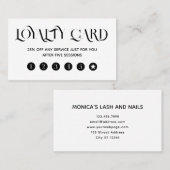 Clean minimalist white and black klantenkaartje (Voorkant / Achterkant)