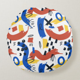 Clean Modern Abstract Pattern | Colorful Artistic  Rond Kussen