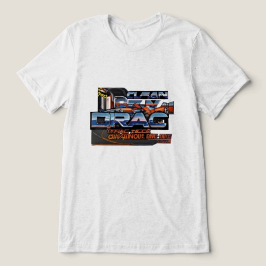 Clean Modern Bike & Car Drag Race Sticker Tri-Blend Shirt (Design voorkant)
