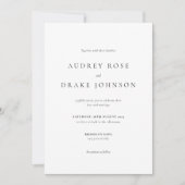 Clean Modern Black and White Wedding Kaart (Voorkant)