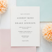 Clean Modern Black and White Wedding Kaart