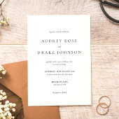 Clean Modern Black and White Wedding Kaart