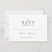Clean Modern Black and White Wedding RSVP Kaartje (Voorkant)