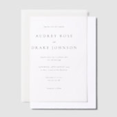 Clean Modern Black and White Wedding Vellum Uitnodigingen (Offset)