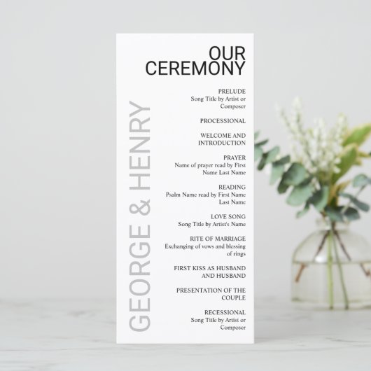 Clean Modern Black Grey White Wedding (Staand voorkant)