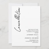Clean Modern Black White Wedding Annulering Kaart (Voorkant)