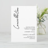 Clean Modern Black White Wedding Annulering Kaart (Staand voorkant)